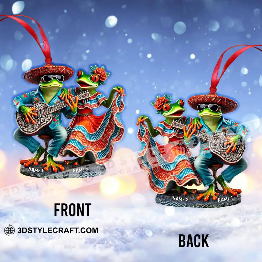 A Couple Mexican Frog Home Decor Christmas Ornament Personalized