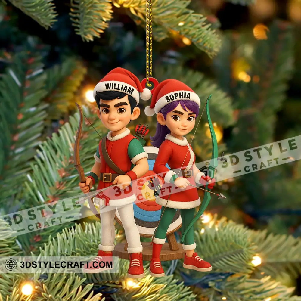 Archery Couple Christmas Home Decor Christmas Ornament Personalized Ornament Ornament