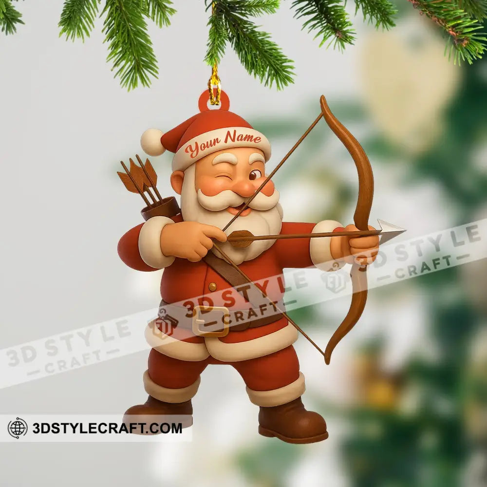 Archery Santa Christmas Home Decor Christmas Ornament Personalized Ornament 3.54’’ / 1 Ornament Ornament