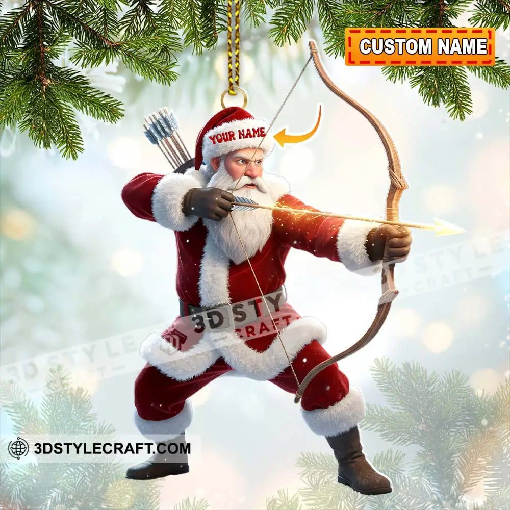 Archery Santa Home Decor Christmas Ornament Personalized Ornament 3.54’’ / 1 Ornament Ornament