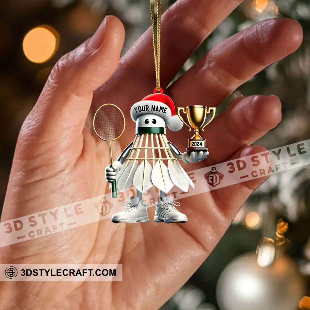 Badminton Champion Decor Christmas Ornament Personalized