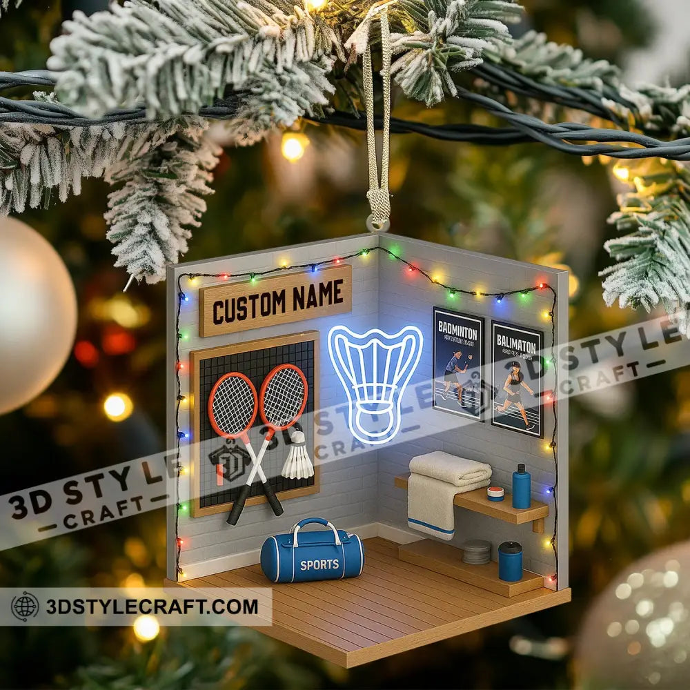 Badminton Home Decor Christmas Ornament Personalized Ornament Ornament