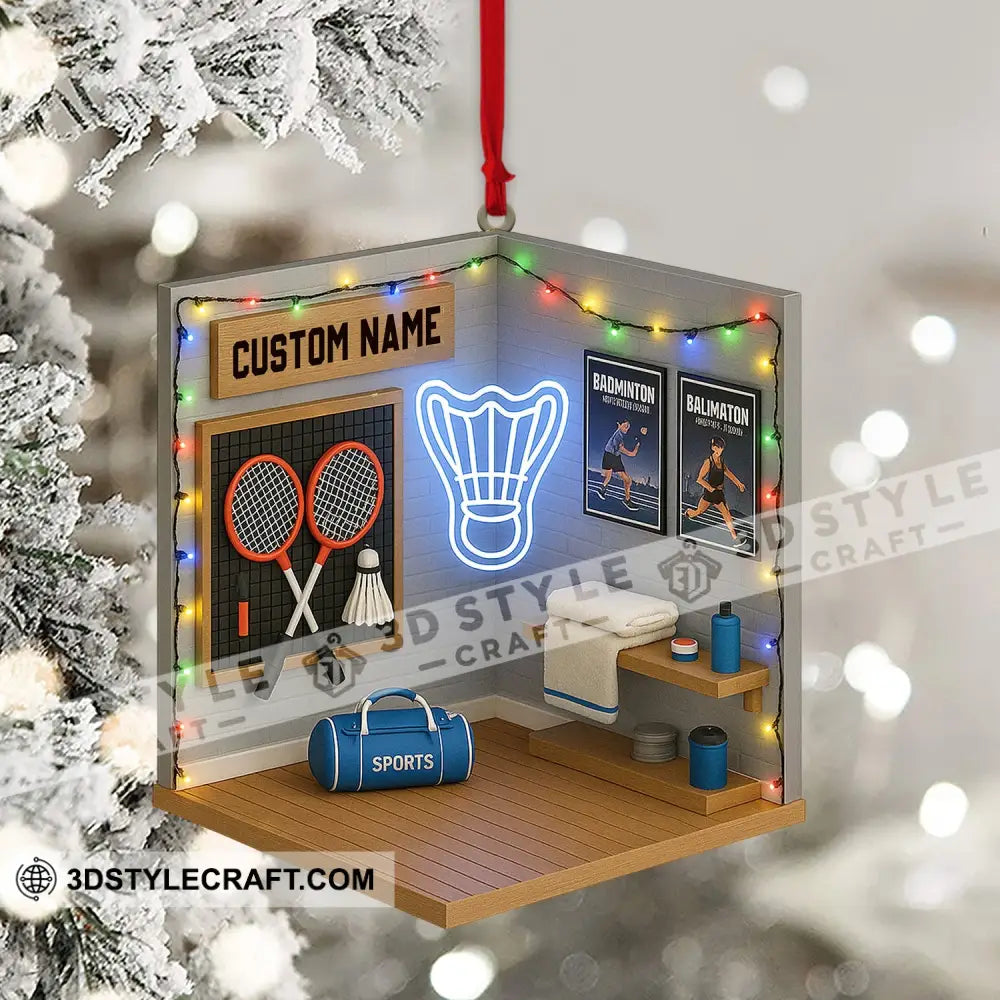 Badminton Home Decor Christmas Ornament Personalized Ornament Ornament