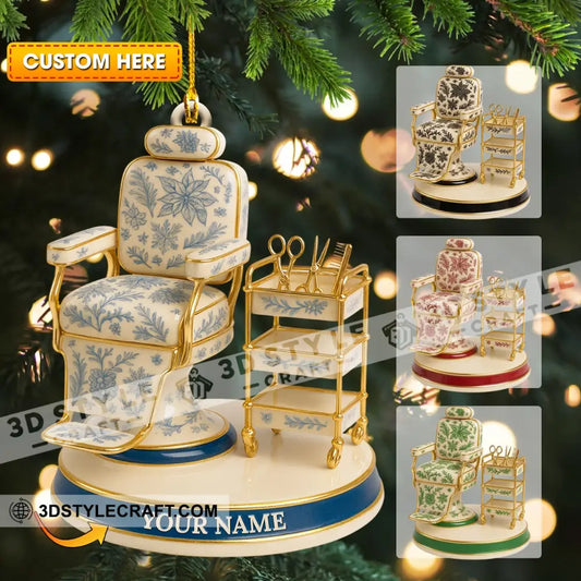 Barber Chair Home Decor Christmas Ornament Personalized Ornament 3.54’’ / 1 Ornament Ornament