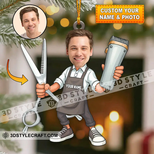 Barber Home Decor Christmas Ornament Personalized Ornament 3.54’’ / 1 Ornament Ornament