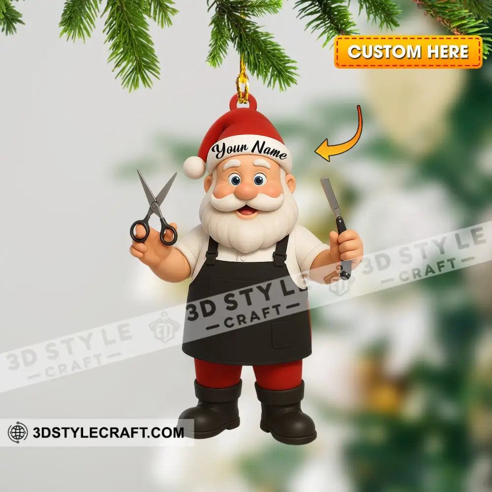 Barber Santa Home Decor Christmas Ornament Personalized Ornament Ornament
