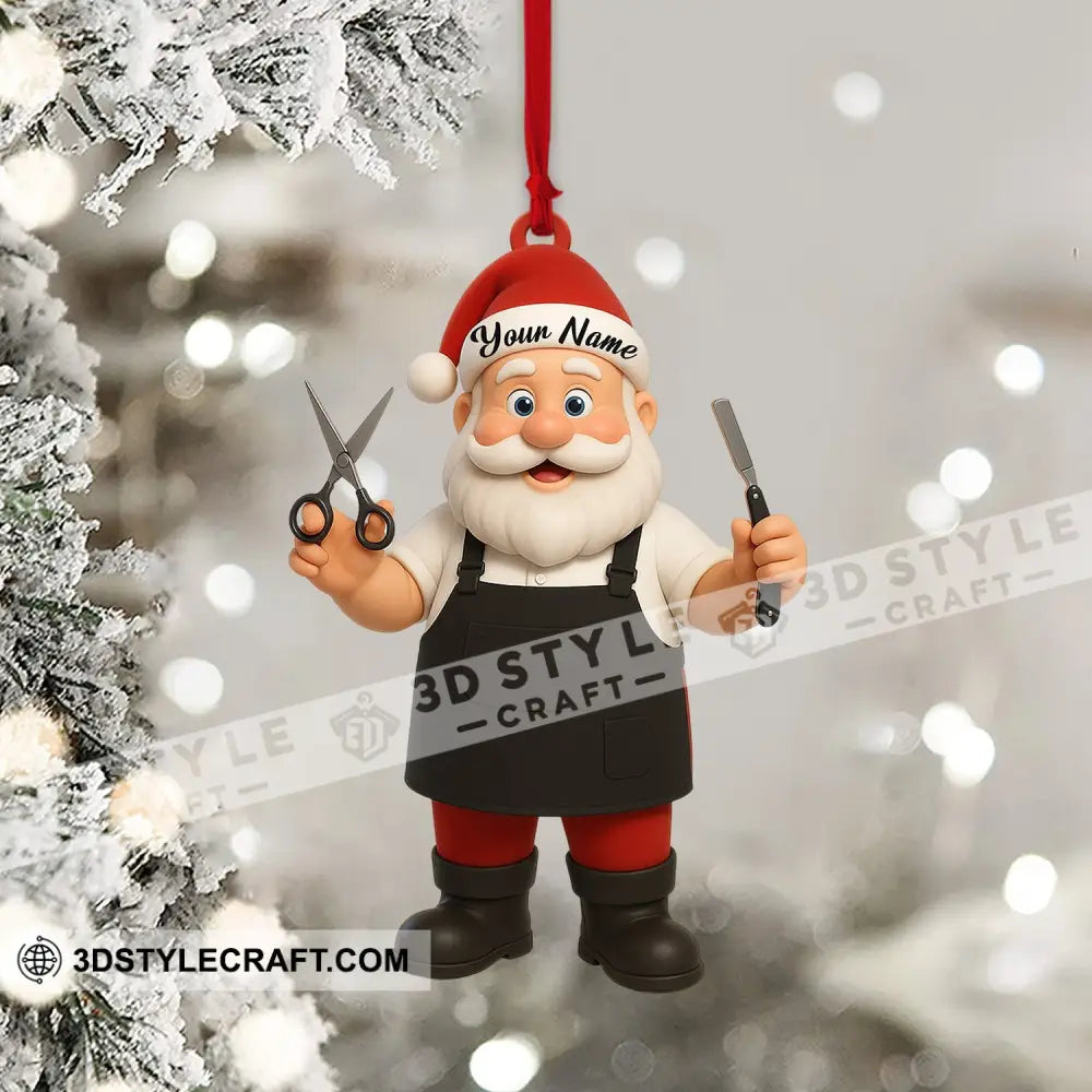 Barber Santa Home Decor Christmas Ornament Personalized Ornament Ornament