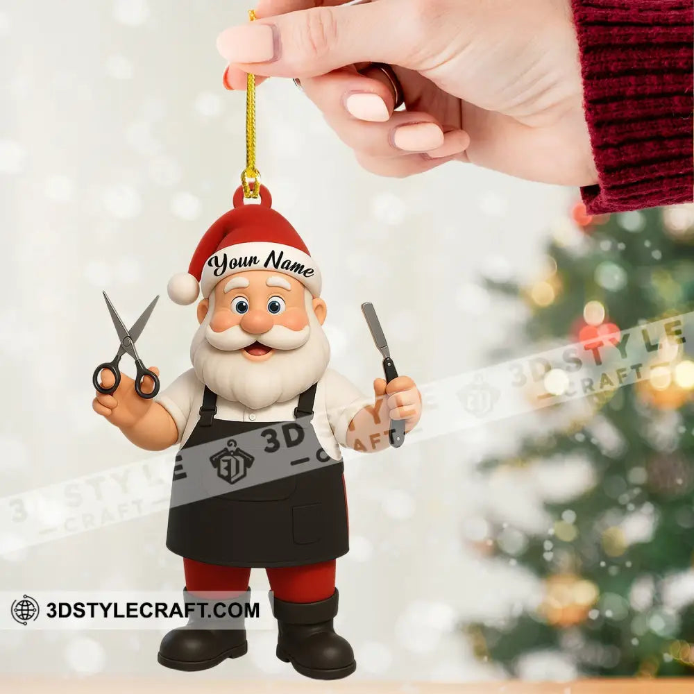 Barber Santa Home Decor Christmas Ornament Personalized Ornament Ornament