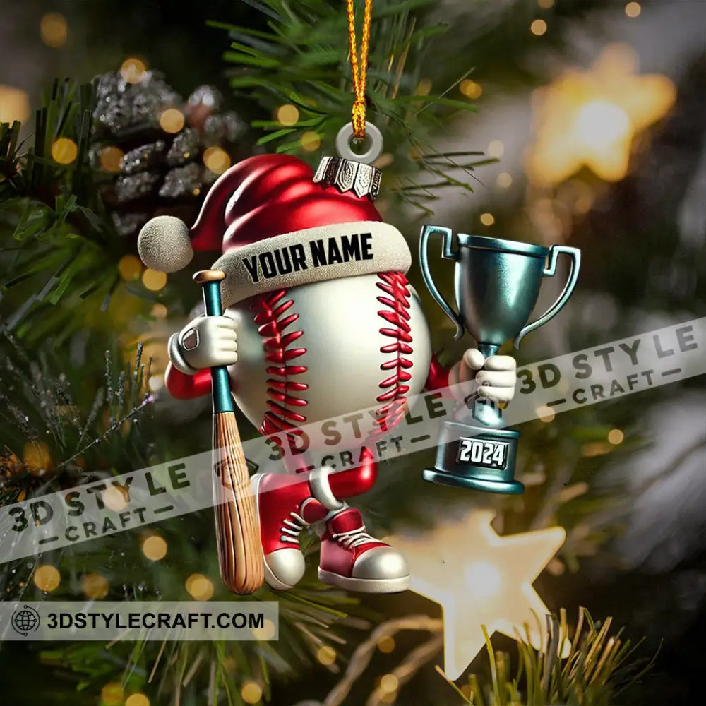 Baseball Champion Christmas Ornament Personalized