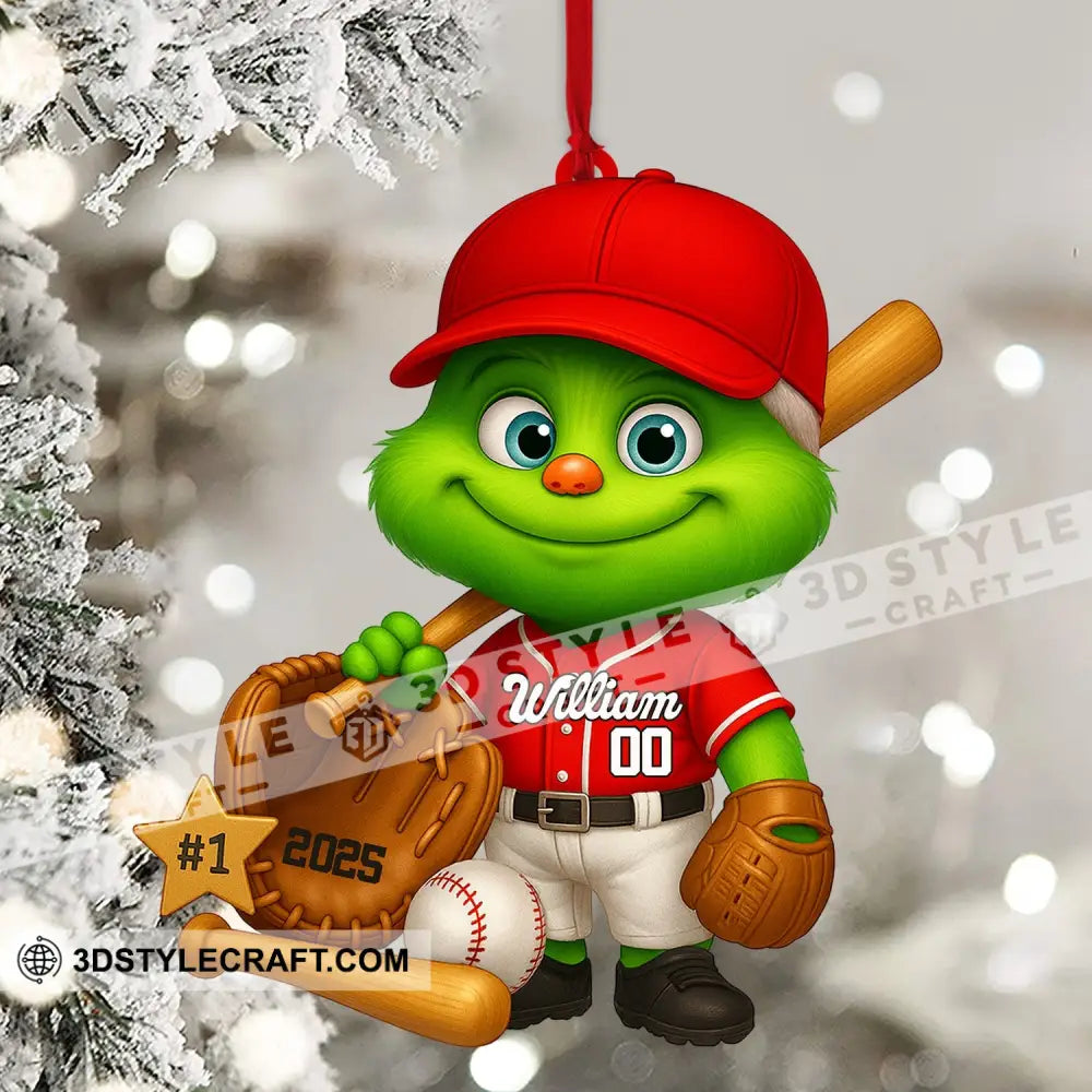 Baseball Home Decor Christmas Ornament Personalized Ornament Ornament