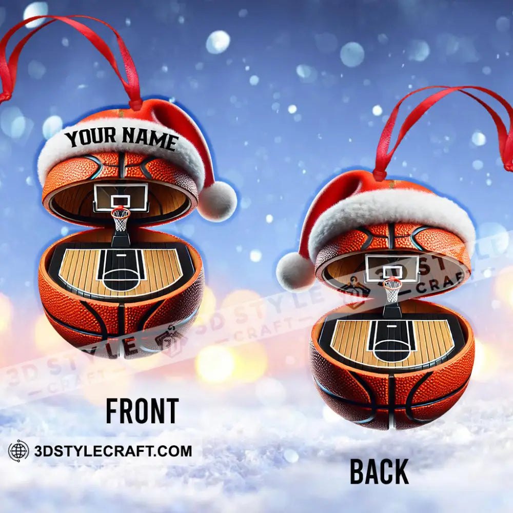 Basketball Court Christmas Ornament Personalized