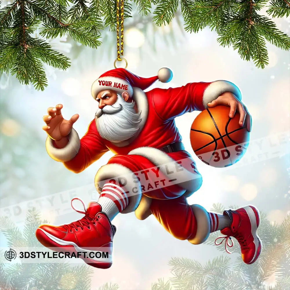 Basketball Santa Christmas Home Decor Christmas Ornament Personalized Ornament Ornament