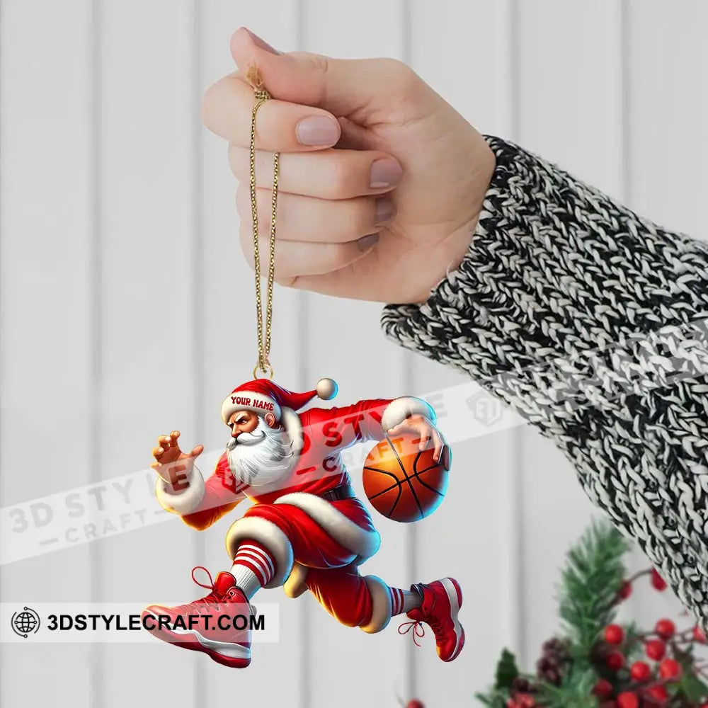 Basketball Santa Christmas Home Decor Christmas Ornament Personalized Ornament Ornament