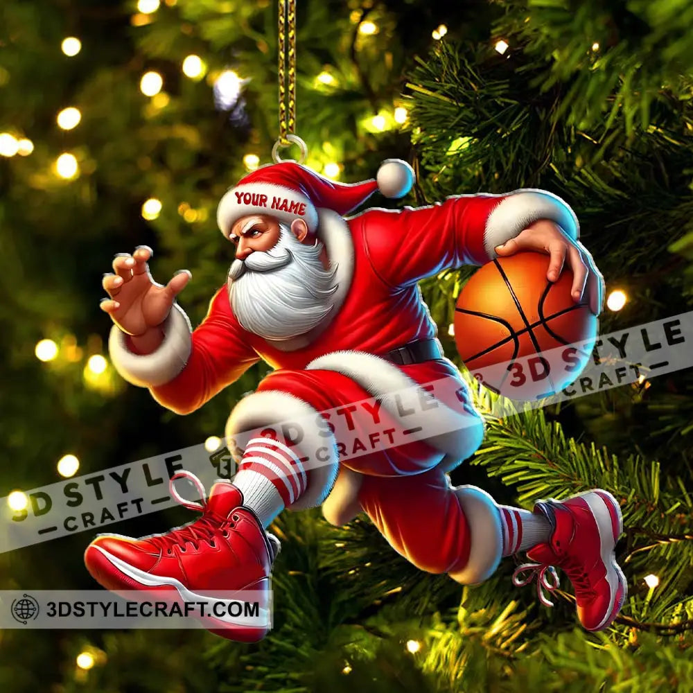 Basketball Santa Christmas Home Decor Christmas Ornament Personalized Ornament Ornament