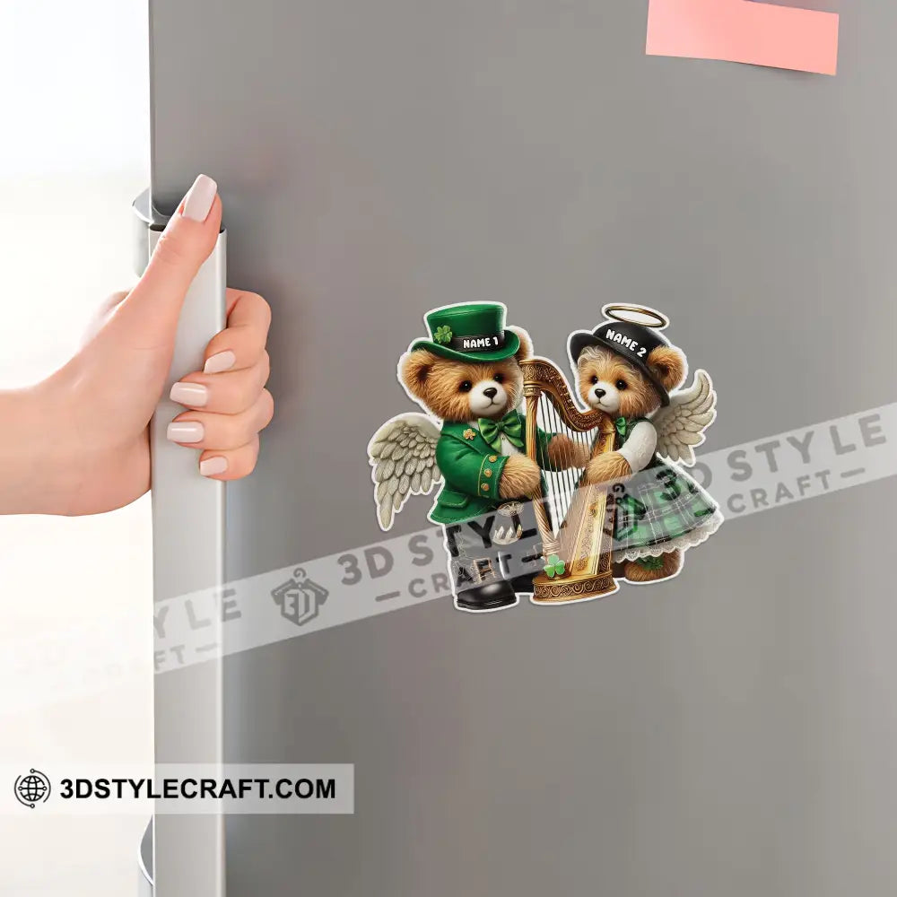 Bear Couple Patrick’s Day Fridge Magnet - Personalized