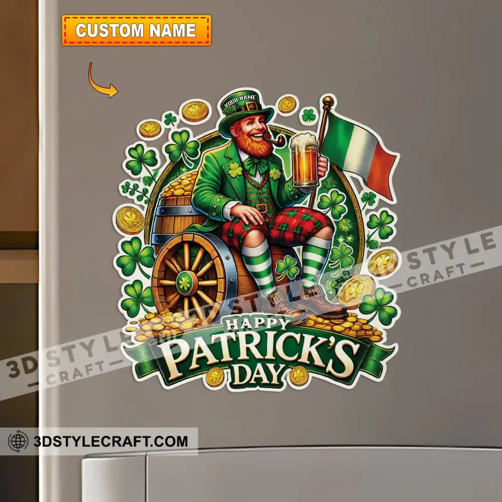 Beer Man Happy St Patrick’s Day Fridge Magnet - Personalized 3.54’’ / 1 Piece