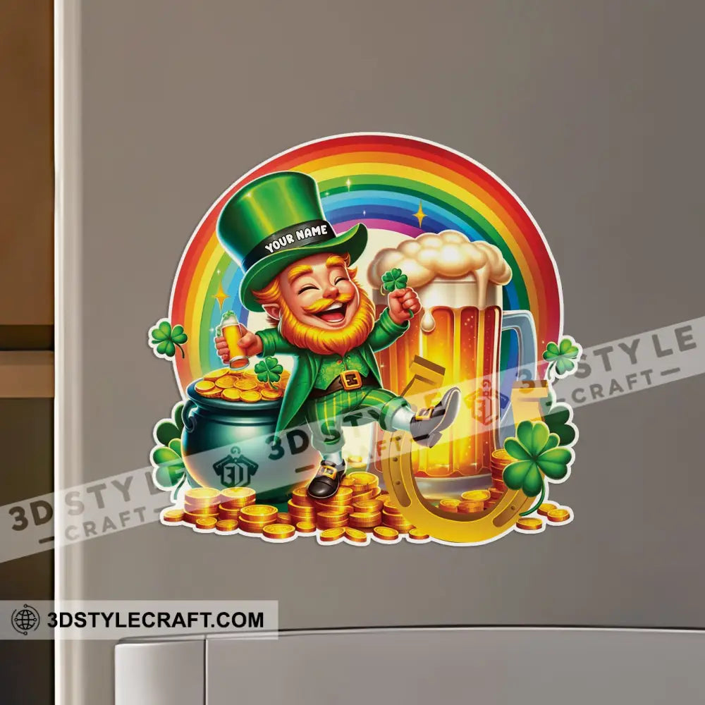 Beer Man St.patrick’s Day Fridge Magnet - Personalized 3.54’’ / 1 Piece