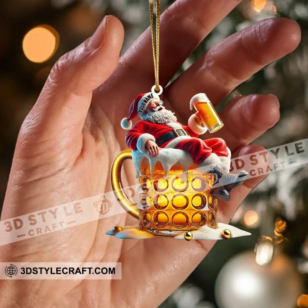 Beer Santa Home Decor Christmas Ornament Personalized