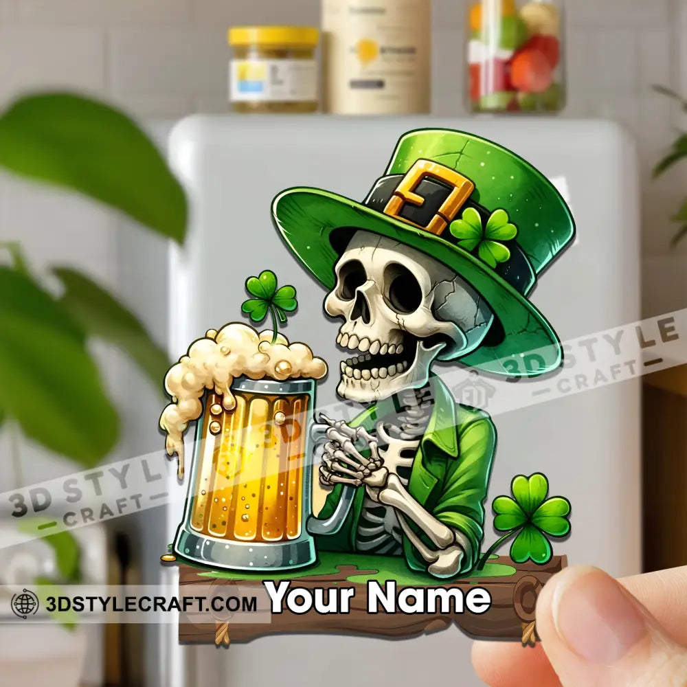 Beer Skull Patrick’s Day Fridge Magnet - Personalized