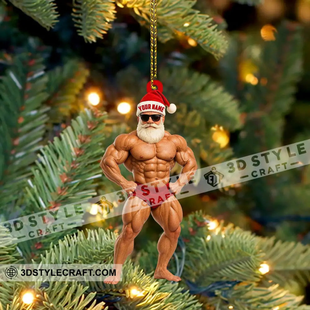 Bodybuilder Santa Home Decor Christmas Ornament Personalized Ornament Ornament