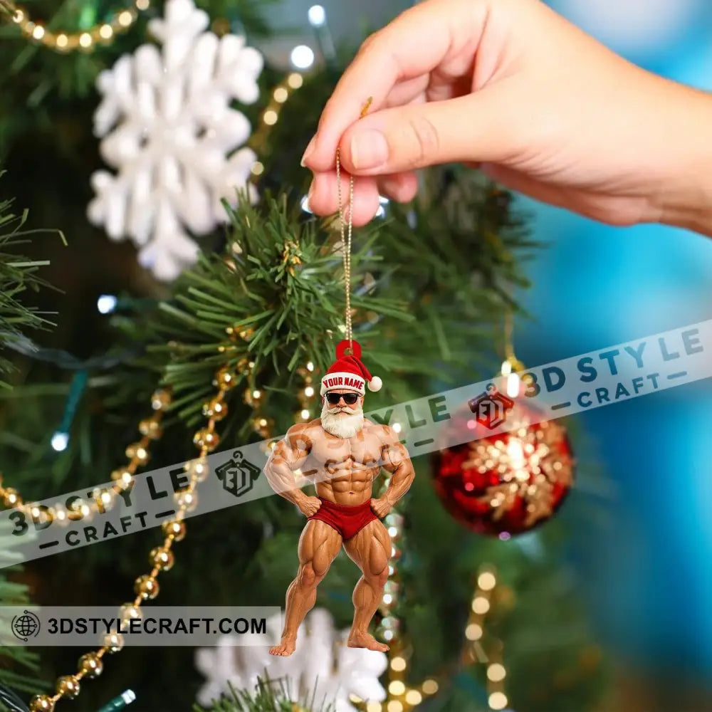 Bodybuilder Santa Home Decor Christmas Ornament Personalized Ornament Ornament