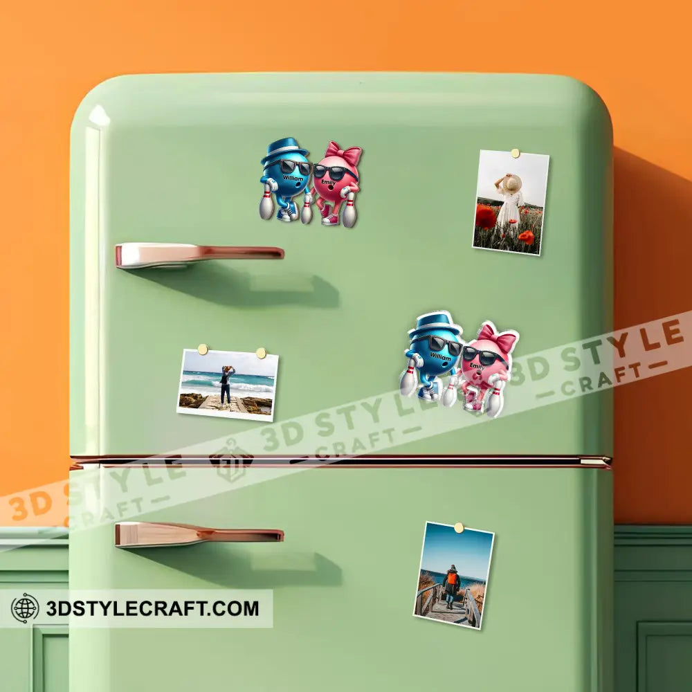Bowling Couple Fridge Magnet - Personalized