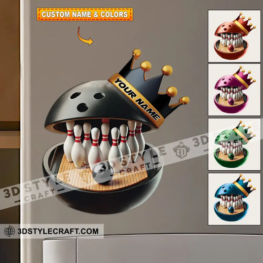 Bowling Crown Fridge Magnet - Personalized 3.54’’ / 1 Piece