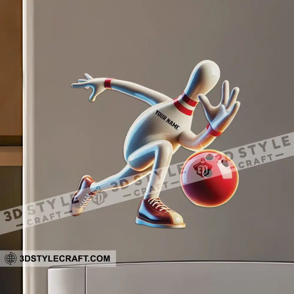Bowling Fridge Magnet - Personalized 3.54’’ / 1 Piece