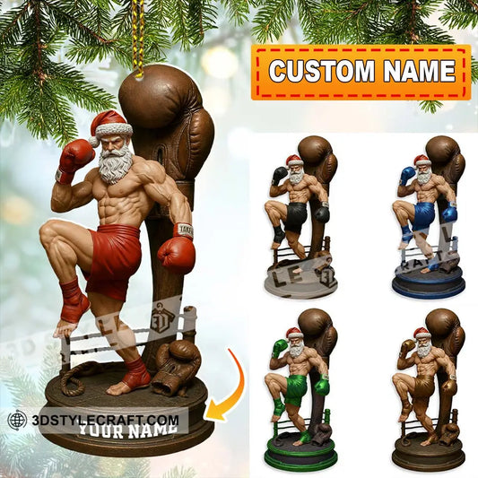 Boxing Santa Home Decor Christmas Ornament Personalized Ornament 3.54’’ / 1 Ornament Ornament