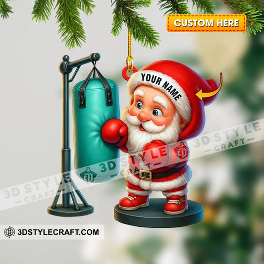 Boxing Santa Home Decor Christmas Ornament Personalized Ornament 3.54’’ / 1 Ornament Ornament