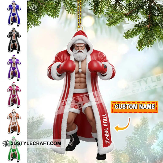 Boxing Santa Home Decor Christmas Ornament Personalized Ornament 3.54’’ / 1 Ornament Ornament