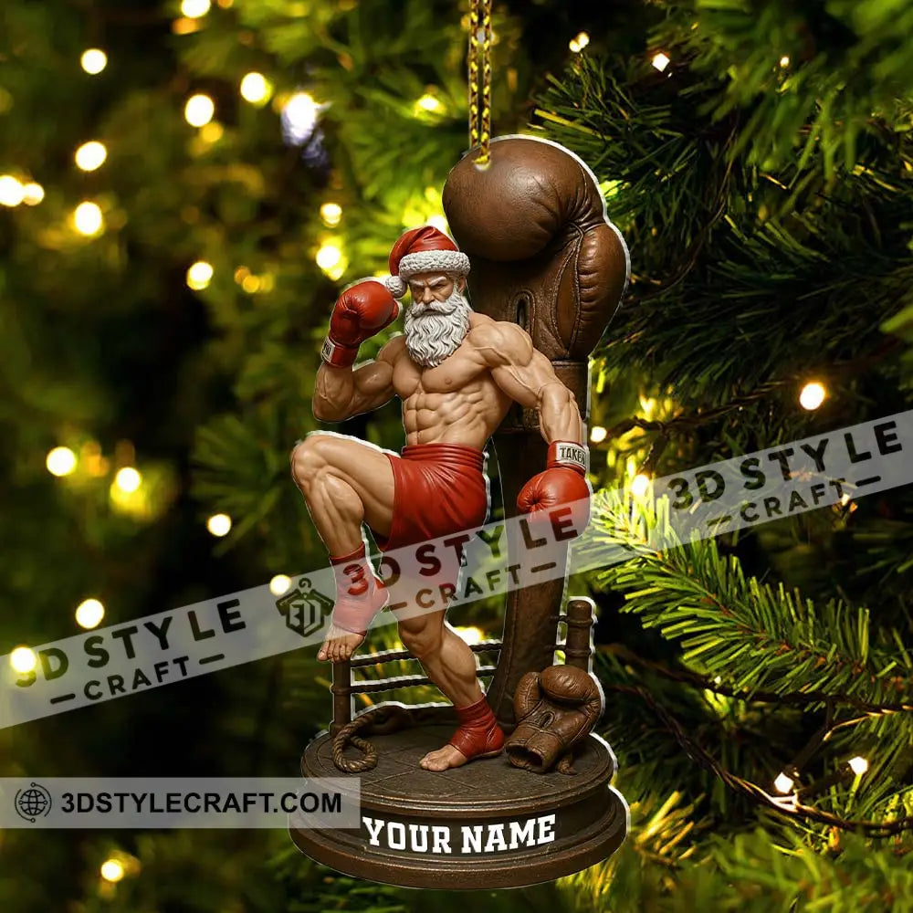 Boxing Santa Home Decor Christmas Ornament Personalized Ornament Ornament