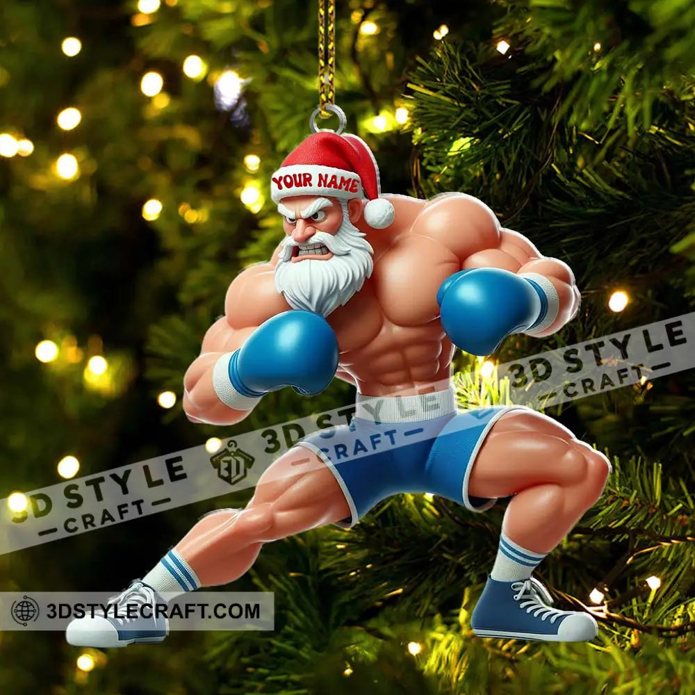 Boxing Santa Home Decor Christmas Ornament Personalized Ornament Ornament
