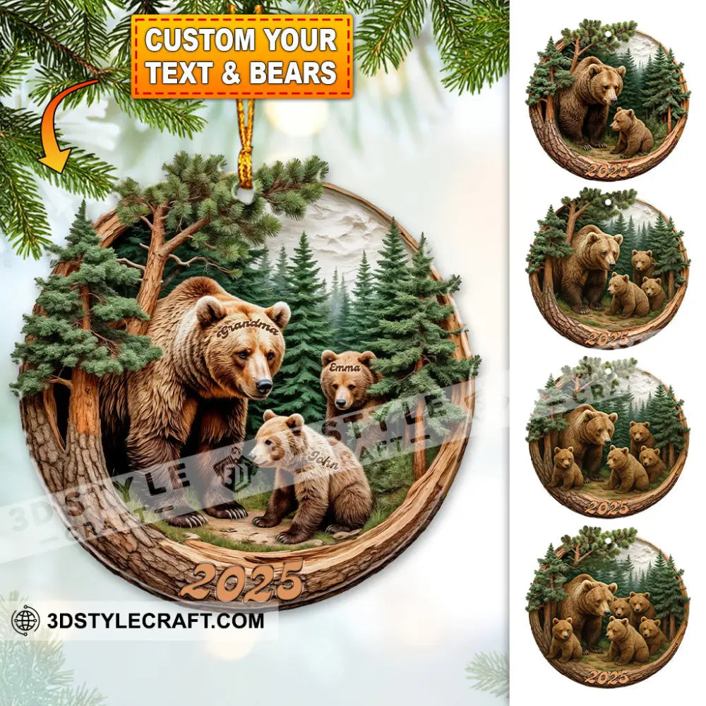 Brown Bears Christmas Home Decor Christmas Ornament Personalized Ornament 3.54’’ / 1 Ornament Ornament