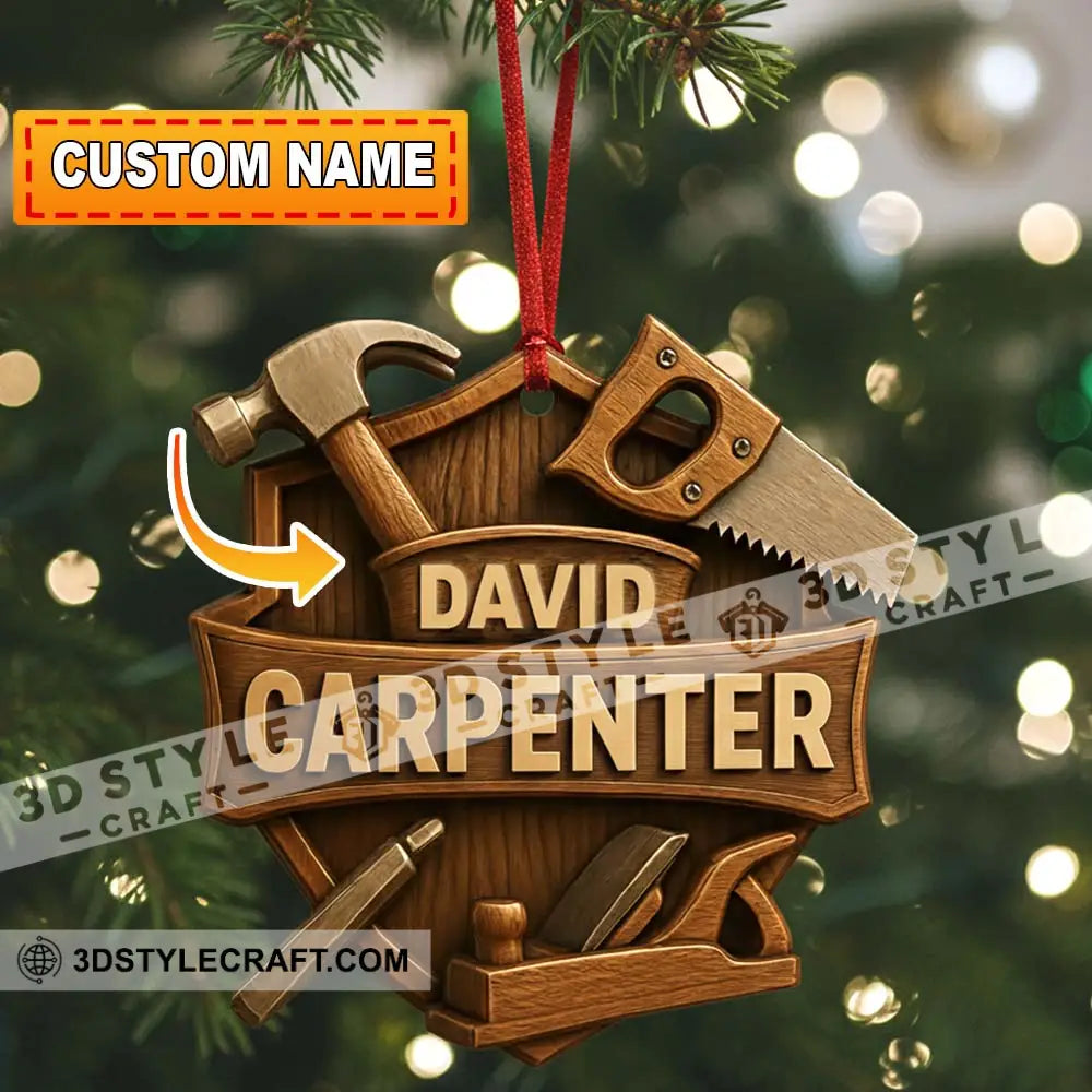 Carpenter Home Decor Christmas Ornament Personalized Ornament 3.54’’ / 1 Ornament Ornament