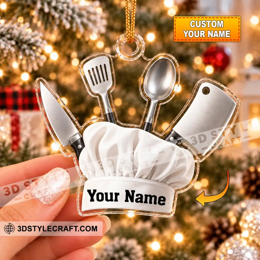 Chef Home Decor Christmas Ornament Personalized Ornament - 3.54’’ / 1 Ornament - Ornament