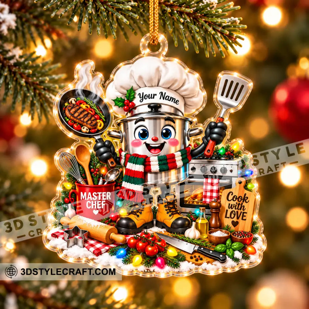 Chef Home Decor Christmas Ornament Personalized Ornament - Ornament