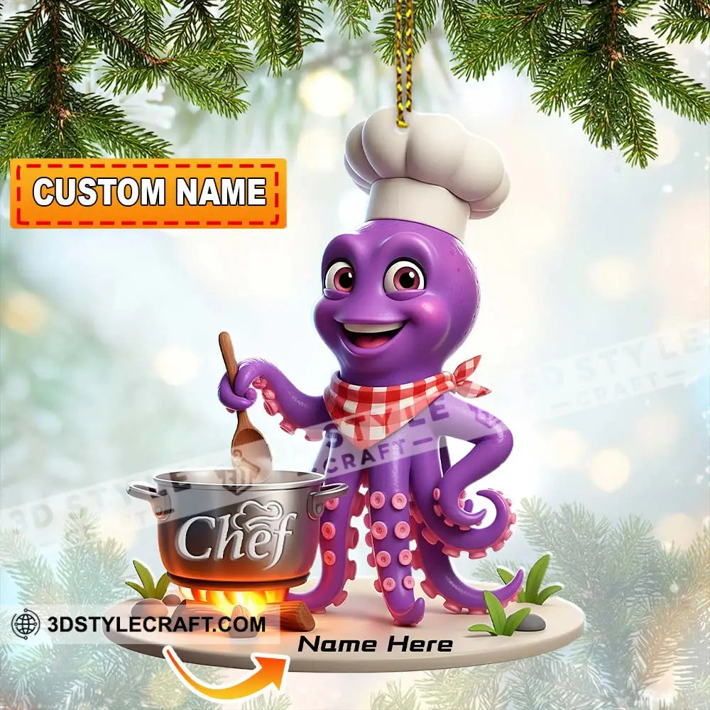 Chef Lover Home Decor Christmas Ornament Personalized Ornament 3.54’’ / 1 Ornament Ornament