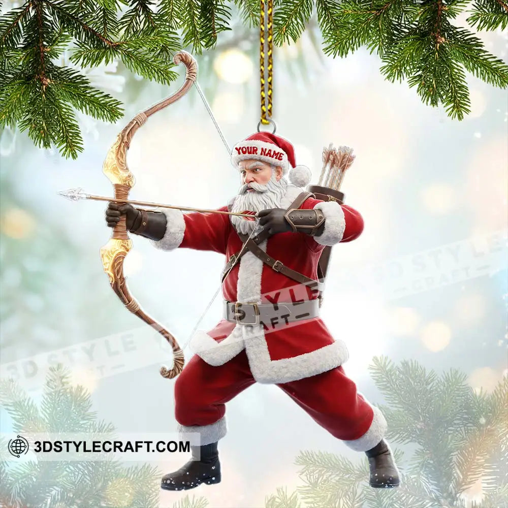 Christmas Archery Santa Home Decor Christmas Ornament Personalized Ornament Ornament