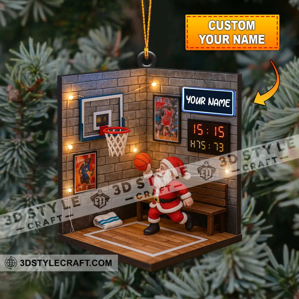 Christmas Basketball Home Decor Christmas Ornament Personalized Ornament 3.54’’ / 1 Ornament Ornament