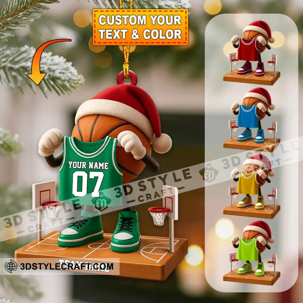 Christmas Basketball Home Decor Christmas Ornament Personalized Ornament 3.54’’ / 1 Ornament Ornament