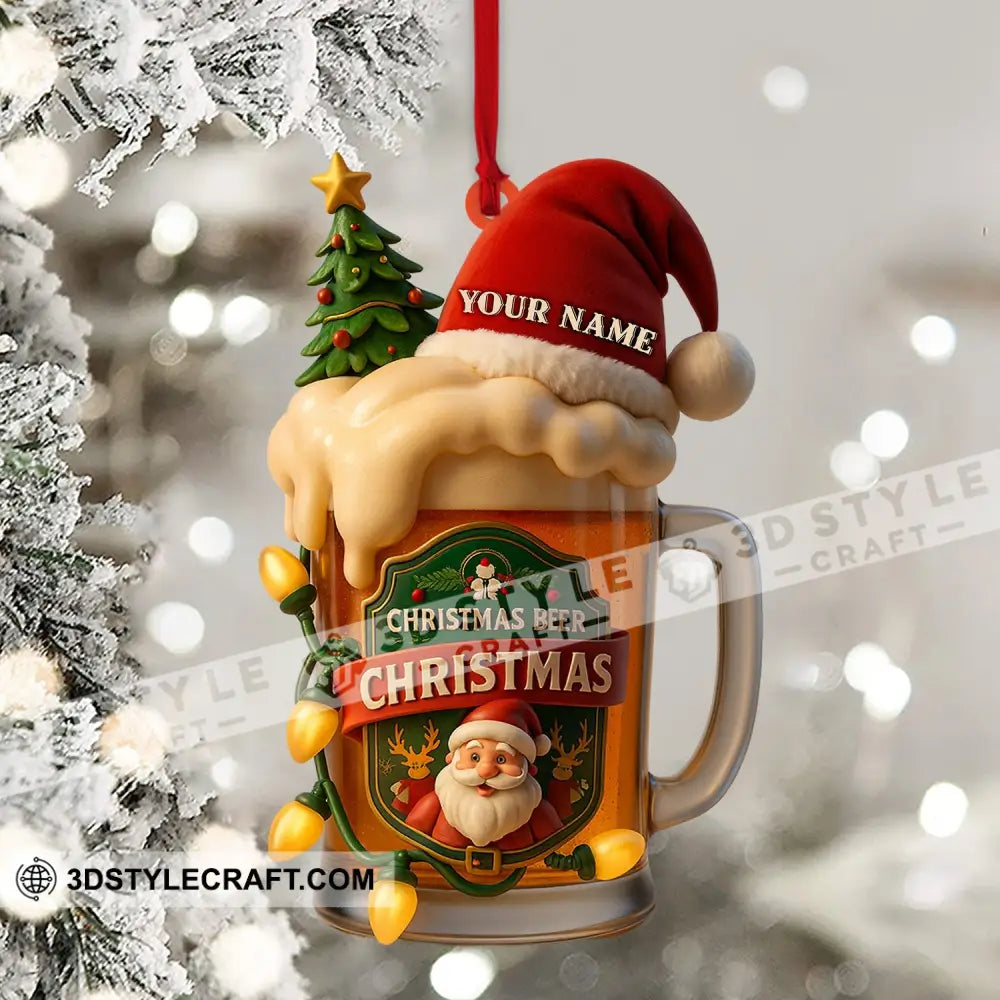 Christmas Beer Home Decor Christmas Ornament Personalized Ornament Ornament