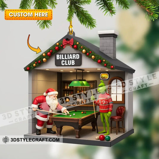 Christmas Billiard Lover Home Decor Christmas Ornament Personalized Ornament 3.54’’ / 1 Ornament Ornament
