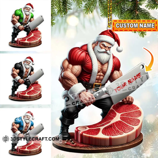 Christmas Butcher Santa Home Decor Christmas Ornament Personalized Ornament 3.54’’ / 1 Ornament Ornament