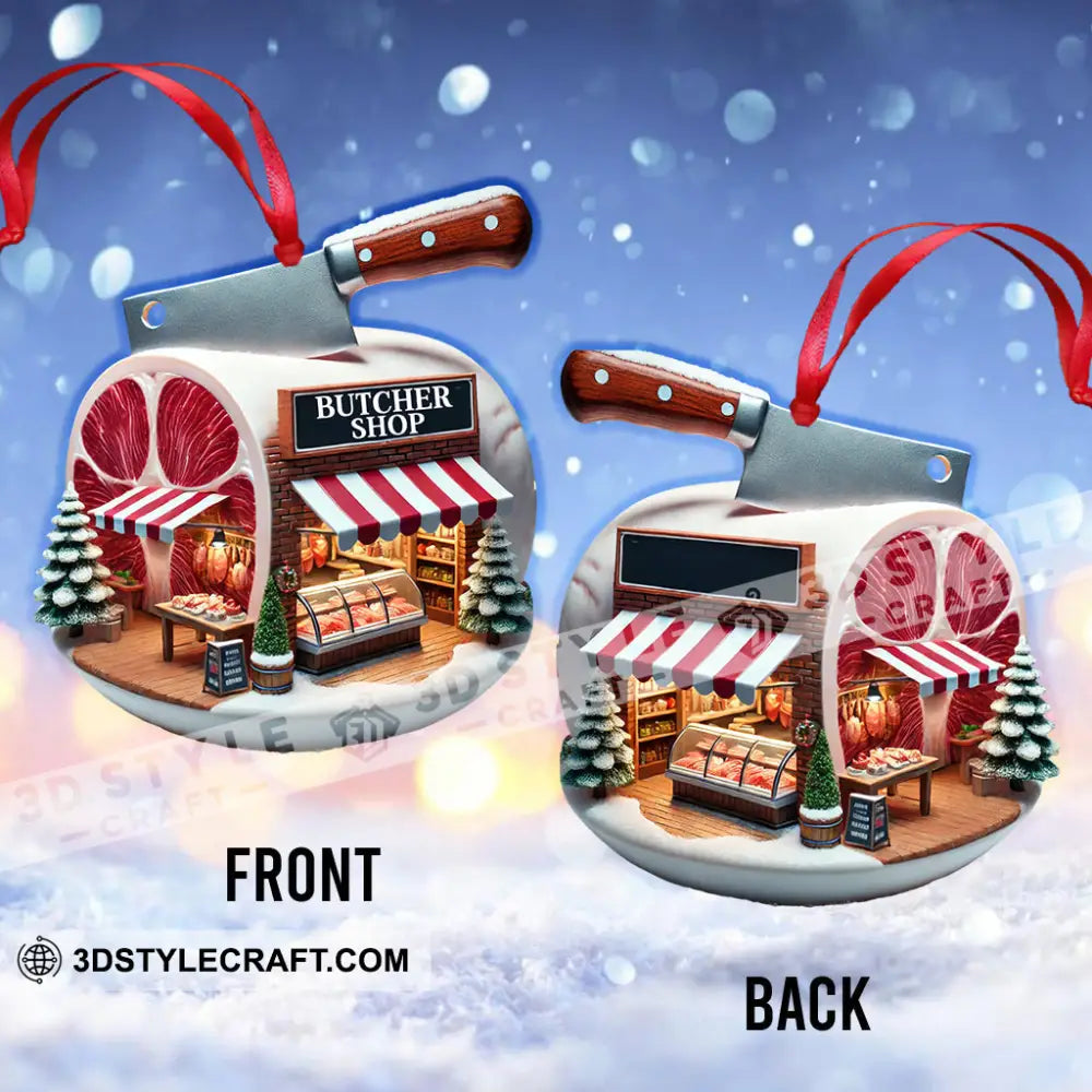 Christmas Butcher Shop Home Decor Ornament Personalized