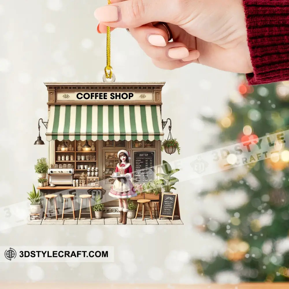 Christmas Coffee Shop Home Decor Ornament Personalized