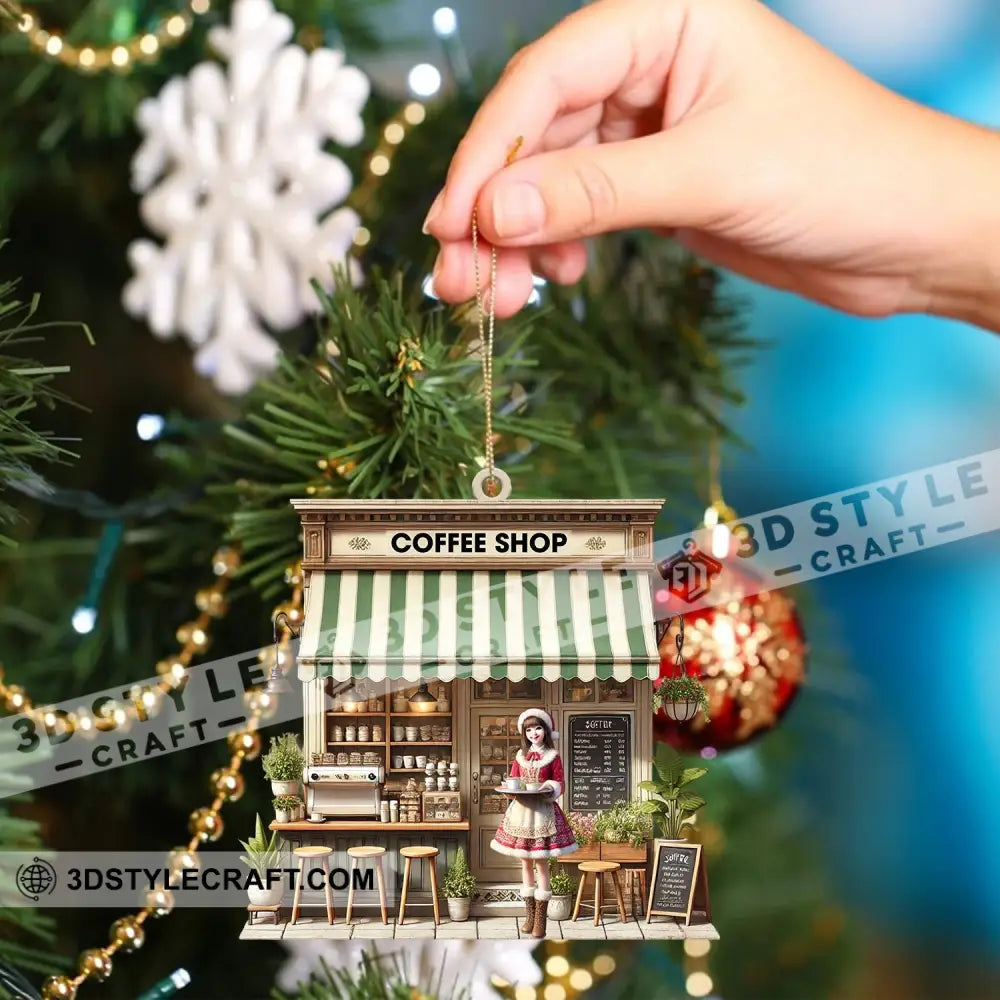 Christmas Coffee Shop Home Decor Ornament Personalized