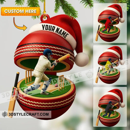 Christmas Cricket Player Home Decor Christmas Ornament Personalized Ornament 3.54’’ / 1 Ornament Ornament