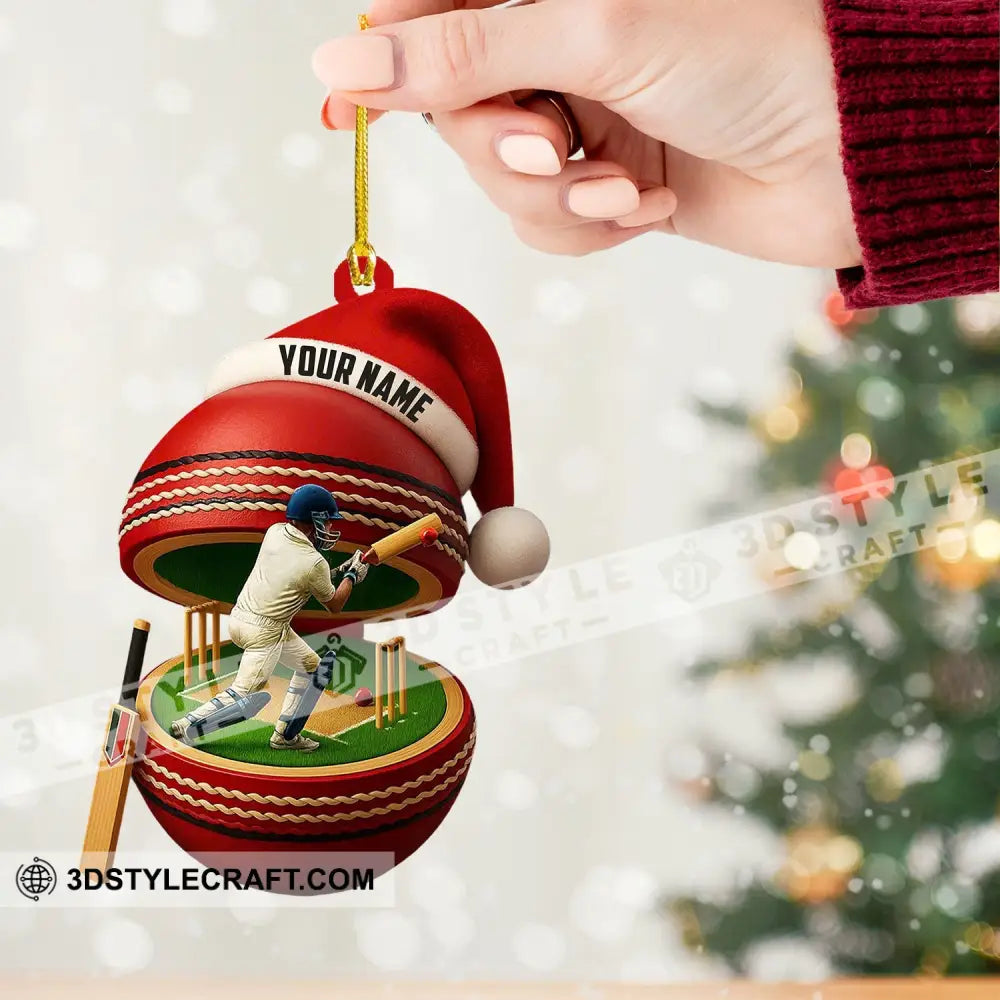 Christmas Cricket Player Home Decor Christmas Ornament Personalized Ornament Ornament