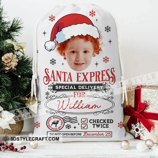 Christmas Delivery Face Photo, Personalized Christmas String Bag style option 2